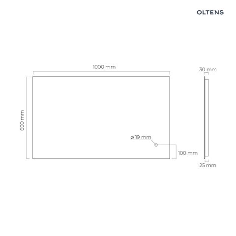 Nordlis Oltens Nordlis lustro 60x100 cm prostokątne z oświetleniem od tyłu z matą grzewczą 64111000