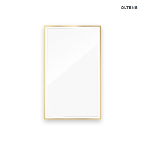 Nordlis Oltens Nordlis lustro 60x100 cm prostokątne z oświetleniem z przodu z matą grzewczą złoty 64106800
