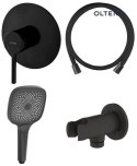 Rann Oltens Rann zestaw bateria prysznicowa podtynkowa ze słuchawką 3 funkcyjną Havis EasyClick (S) czarny mat 36077300