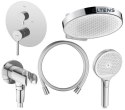 Rann Oltens Rann zestaw bateria wannowo-prysznicowa podtynkowa z deszczownicą Regna i słuchawką 3 funkcyjną Luva EasyClick chrom 3607