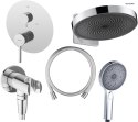 Rann Oltens Rann zestaw bateria wannowo-prysznicowa podtynkowa z deszczownicą Vann i słuchawką 3 funkcyjną Havis EasyClick chrom 3607