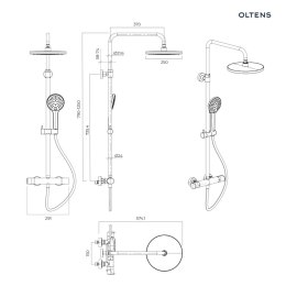 Vatten Oltens Vatten zestaw prysznicowy z baterią termostatyczną chrom 36505100