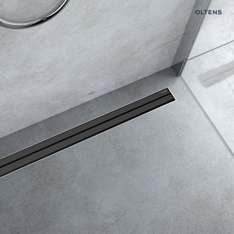 Langan Oltens Langan Slim odpływ prysznicowy liniowy 70 cm czarny/czarny mat 30010300