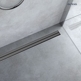 Langan Slim Oltens Langan Slim 90 maskownica odpływu prysznicowego liniowego grafit połysk/grafit szczotkowany 30020400