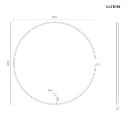Nordlis Oltens Nordlis lustro 100 cm okrągłe z oświetleniem od tyłu z matą grzewczą miedź szczotkowana 64110610