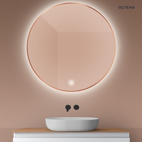 Nordlis Oltens Nordlis lustro 100 cm okrągłe z oświetleniem od tyłu z matą grzewczą miedź szczotkowana 64110610