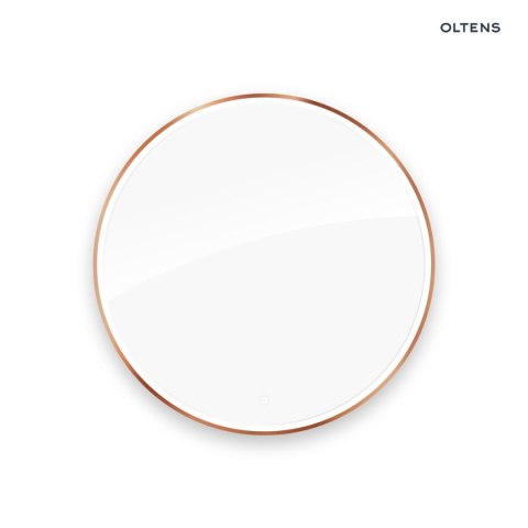 Nordlis Oltens Nordlis lustro 100 cm okrągłe z oświetleniem z oświetleniem z przodu z matą grzewczą miedź szczotkowana 64102610