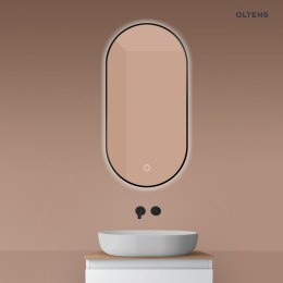 Nordlis Oltens Nordlis lustro 50x100 cm owalne z oświetleniem od tyłu z matą grzewczą czarny 64129300