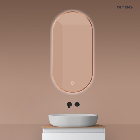 Nordlis Oltens Nordlis lustro 50x100 cm owalne z oświetleniem od tyłu z matą grzewczą miedź szczotkowana 64129610