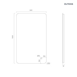 Nordlis Oltens Nordlis lustro 60x100 cm prostokątne z oświetleniem od tyłu z matą grzewczą 64120000