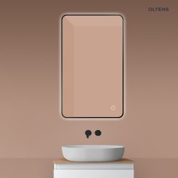 Nordlis Oltens Nordlis lustro 60x100 cm prostokątne z oświetleniem od tyłu z matą grzewczą czarny 64120300