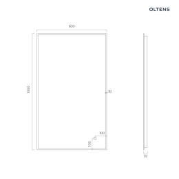 Nordlis Oltens Nordlis lustro 60x100 cm prostokątne z oświetleniem od tyłu z matą grzewczą miedź szczotkowana 64111610