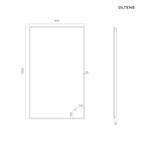 Nordlis Oltens Nordlis lustro 60x100 cm prostokątne z oświetleniem od tyłu z matą grzewczą miedź szczotkowana 64111610