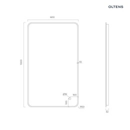 Nordlis Oltens Nordlis lustro 60x100 cm prostokątne z oświetleniem od tyłu z matą grzewczą miedź szczotkowana 64120610