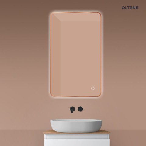 Nordlis Oltens Nordlis lustro 60x100 cm prostokątne z oświetleniem od tyłu z matą grzewczą miedź szczotkowana 64120610