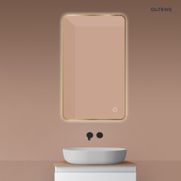 Nordlis Oltens Nordlis lustro 60x100 cm prostokątne z oświetleniem od tyłu z matą grzewczą złoto szczotkowane 64120810