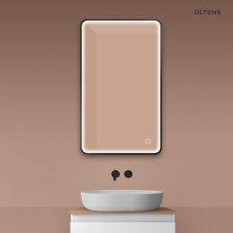 Nordlis Oltens Nordlis lustro 60x100 cm prostokątne z oświetleniem z przodu z matą grzewczą czarny 64117300