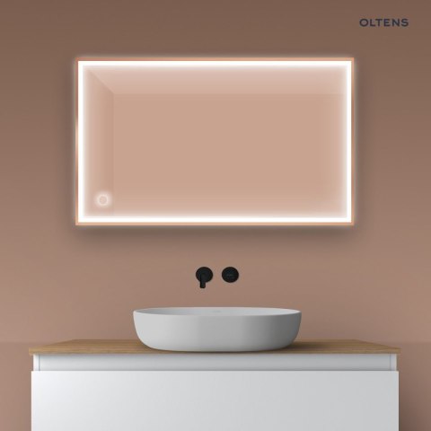 Nordlis Oltens Nordlis lustro 60x100 cm prostokątne z oświetleniem z przodu z matą grzewczą miedź szczotkowana 64106610