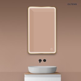 Nordlis Oltens Nordlis lustro 60x100 cm prostokątne z oświetleniem z przodu z matą grzewczą złoto szczotkowane 64117810