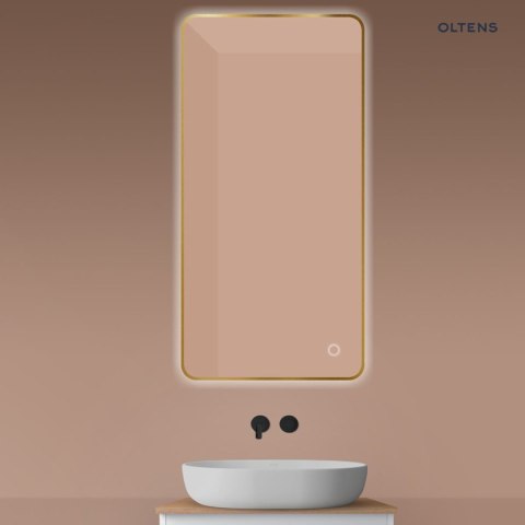 Nordlis Oltens Nordlis lustro 60x120 cm prostokątne z oświetleniem od tyłu z matą grzewczą złoto szczotkowane 64121810