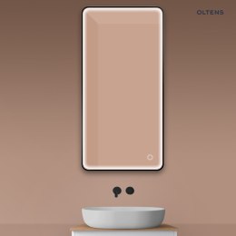 Nordlis Oltens Nordlis lustro 60x120 cm prostokątne z oświetleniem z przodu z matą grzewczą czarny 64118300