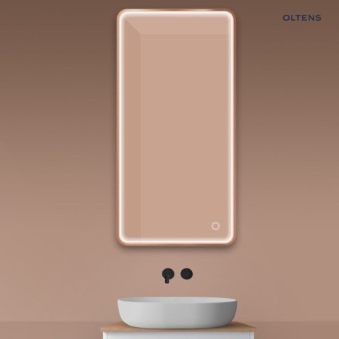 Nordlis Oltens Nordlis lustro 60x120 cm prostokątne z oświetleniem z przodu z matą grzewczą miedź szczotkowana 64118610