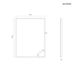 Nordlis Oltens Nordlis lustro 60x80 cm prostokątne z oświetleniem od tyłu z matą grzewczą miedź szczotkowana 64115610