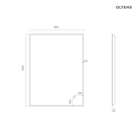Nordlis Oltens Nordlis lustro 60x80 cm prostokątne z oświetleniem od tyłu z matą grzewczą miedź szczotkowana 64115610