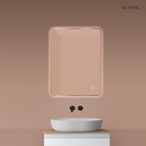 Nordlis Oltens Nordlis lustro 60x80 cm prostokątne z oświetleniem od tyłu z matą grzewczą miedź szczotkowana 64119610