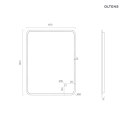 Nordlis Oltens Nordlis lustro 60x80 cm prostokątne z oświetleniem z przodu z matą grzewczą 64116000