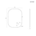Nordlis Oltens Nordlis lustro 60x80 cm prostokątne z oświetleniem z przodu z matą grzewczą 64123000