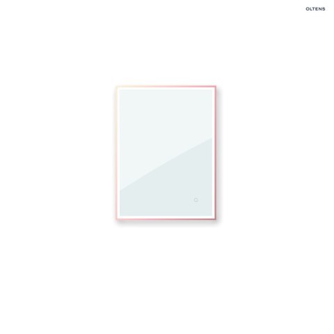 Nordlis Oltens Nordlis lustro 60x80 cm prostokątne z oświetleniem z przodu z matą grzewczą miedź szczotkowana 64105610