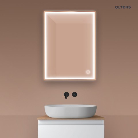 Nordlis Oltens Nordlis lustro 60x80 cm prostokątne z oświetleniem z przodu z matą grzewczą miedź szczotkowana 64105610