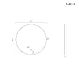 Nordlis Oltens Nordlis lustro 60 cm okrągłe z oświetleniem z oświetleniem od tyłu z matą grzewczą miedź szczotkowana 64108610