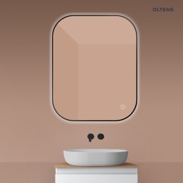 Nordlis Oltens Nordlis lustro 80x100 cm prostokątne z oświetleniem od tyłu z matą grzewczą czarny 64127300