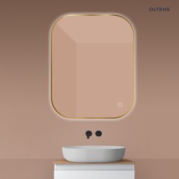 Nordlis Oltens Nordlis lustro 80x100 cm prostokątne z oświetleniem od tyłu z matą grzewczą złoto szczotkowane 64127810