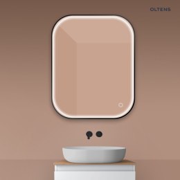 Nordlis Oltens Nordlis lustro 80x100 cm prostokątne z oświetleniem z przodu z matą grzewczą czarny 64124300