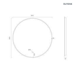 Nordlis Oltens Nordlis lustro 80 cm okrągłe z oświetleniem z oświetleniem od tyłu z matą grzewczą miedź szczotkowana 64109610