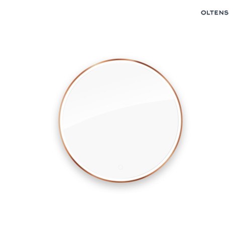 Nordlis Oltens Nordlis lustro 80 cm okrągłe z oświetleniem z przodu z matą grzewczą miedź szczotkowana 64101610