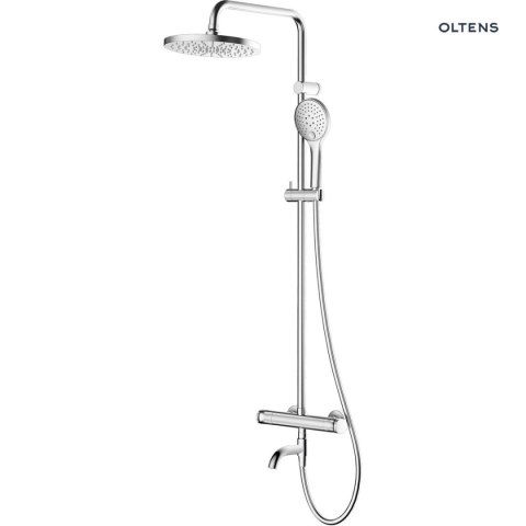 Vatten Oltens Vatten Numa zestaw wannowo-prysznicowy ścienny z baterią termostatyczną i deszczownicą chrom 36507100 Vatten Oltens Vatten Numa zestaw wannowo-prysznicowy ścienny z baterią termostatyczną i deszczownicą chrom 36507100