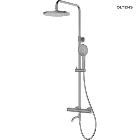 Vatten Oltens Vatten Numa zestaw wannowo-prysznicowy ścienny z baterią termostatyczną i deszczownicą nikiel 36507910 Vatten Oltens Vatten Numa zestaw wannowo-prysznicowy ścienny z baterią termostatyczną i deszczownicą nikiel 36507910