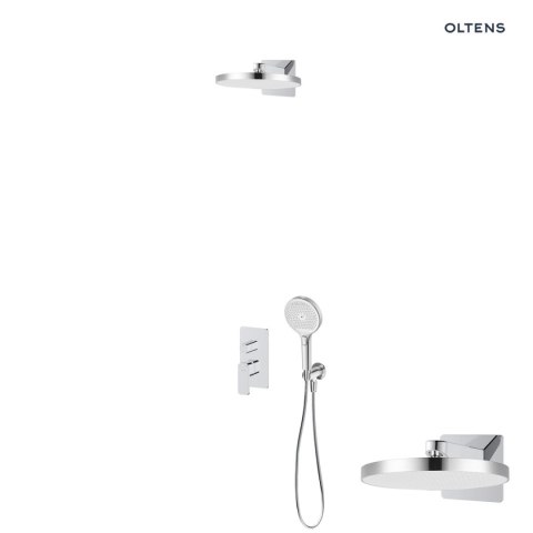 Hadsel Oltens Hadsel zestaw bateria wannowo-prysznicowa podtynkowa z deszczownicą Regna i słuchawką 3 funkcyjną Luva EasyClick chrom 36