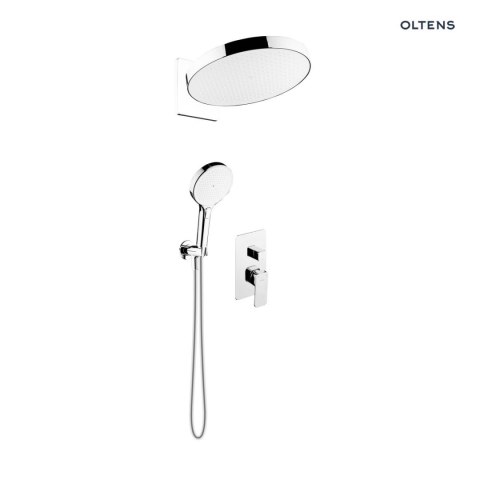 Hadsel Oltens Hadsel zestaw bateria wannowo-prysznicowa podtynkowa z deszczownicą Regna i słuchawką 3 funkcyjną Luva EasyClick chrom 36