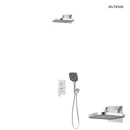 Hadsel Oltens Hadsel zestaw bateria wannowo-prysznicowa podtynkowa z deszczownicą Vann (S) i słuchawką 3 funkcyjną Havis EasyClick (S) 