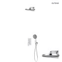Hadsel Oltens Hadsel zestaw bateria wannowo-prysznicowa podtynkowa z deszczownicą Vann i słuchawką 3 funkcyjną Havis EasyClick chrom 36