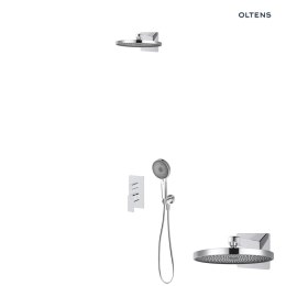 Hadsel Oltens Hadsel zestaw bateria wannowo-prysznicowa podtynkowa z deszczownicą Vann i słuchawką 3 funkcyjną Havis EasyClick chrom 36