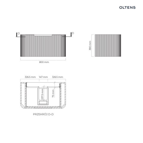 Hamnes Oltens Hamnes szafka podumywalkowa 80 cm czarny mat 60023300