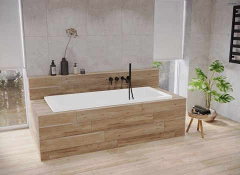 Langfoss Oltens Langfoss wanna prostokątna 150x70 cm akrylowa biały mat 10002900