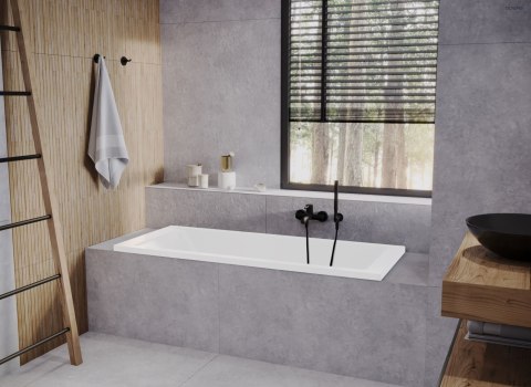 Molle Oltens Molle bateria wannowo-prysznicowa ścienna czarny mat 34000300