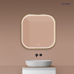 Nordlis Oltens Nordlis lustro 80x80 cm kwadratowe z oświetleniem z przodu z matą grzewczą złoto szczotkowane 64122810